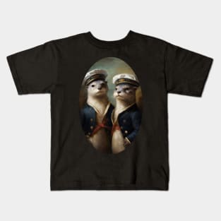 Otter Couple in Sailor Suits - LGBTQ+ Pride Kids T-Shirt